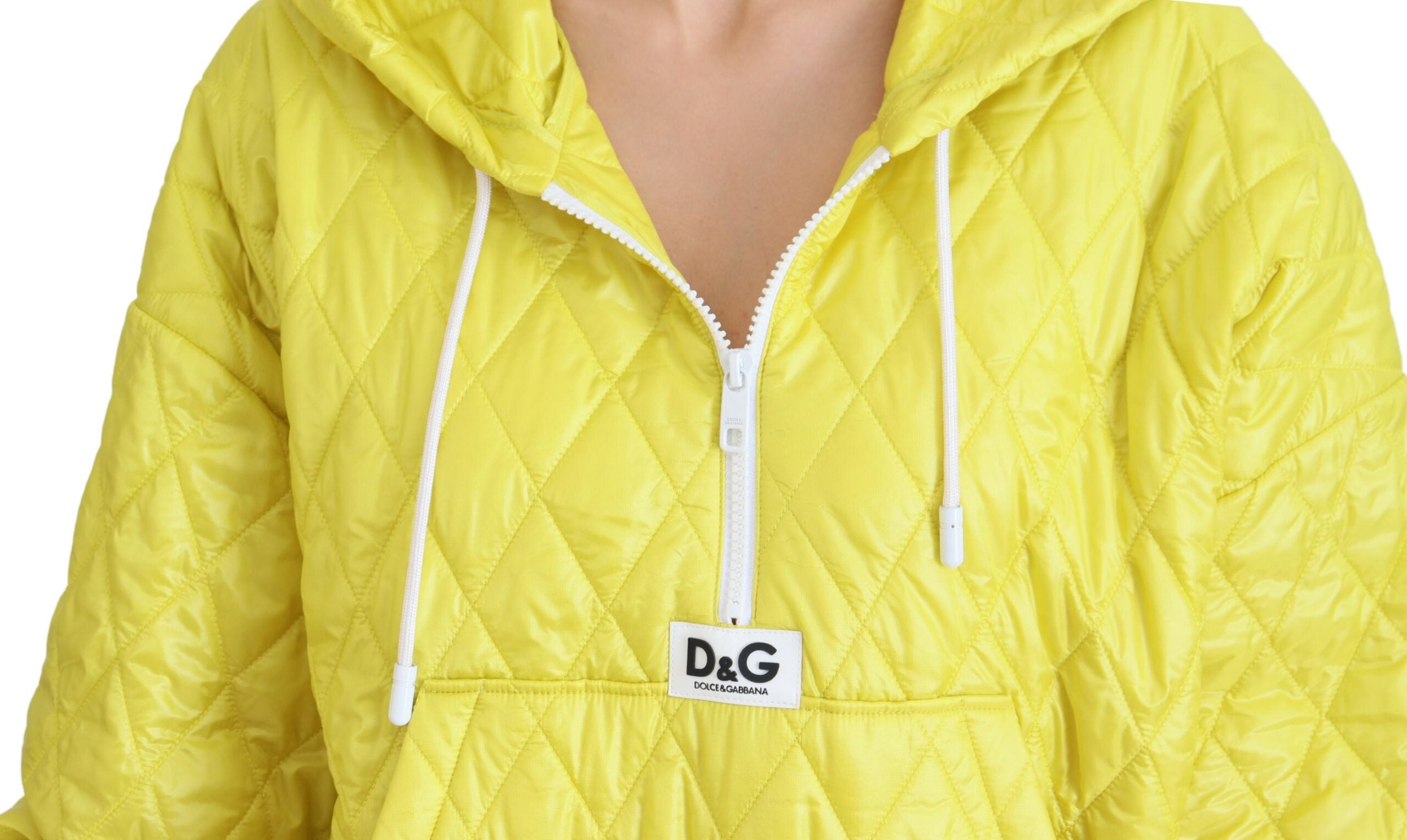 Dolce &amp; Gabbana Elegante gelbe Kapuzenjacke
