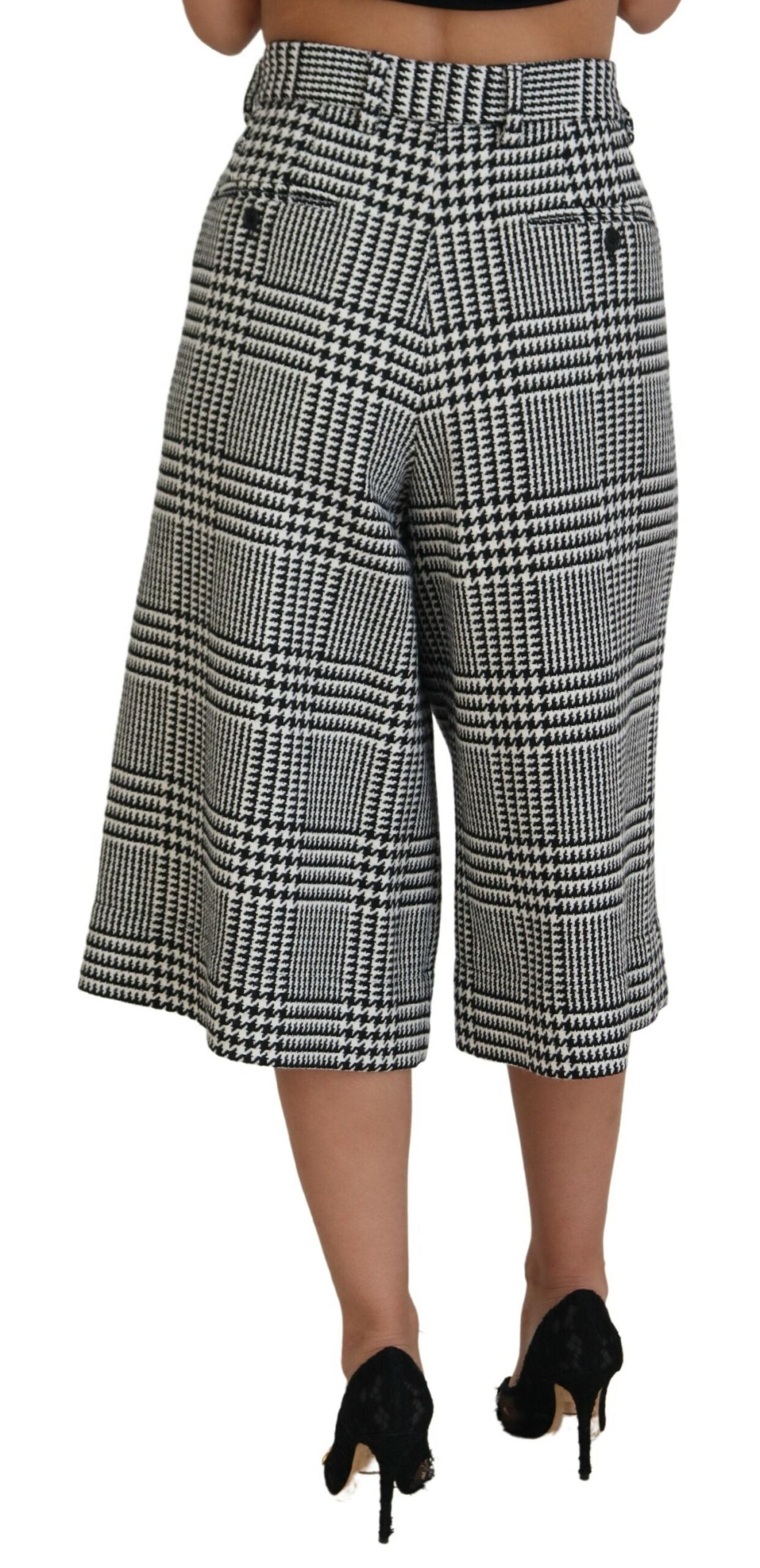 Dolce &amp; Gabbana Elegante karierte Midihose mit hoher Taille