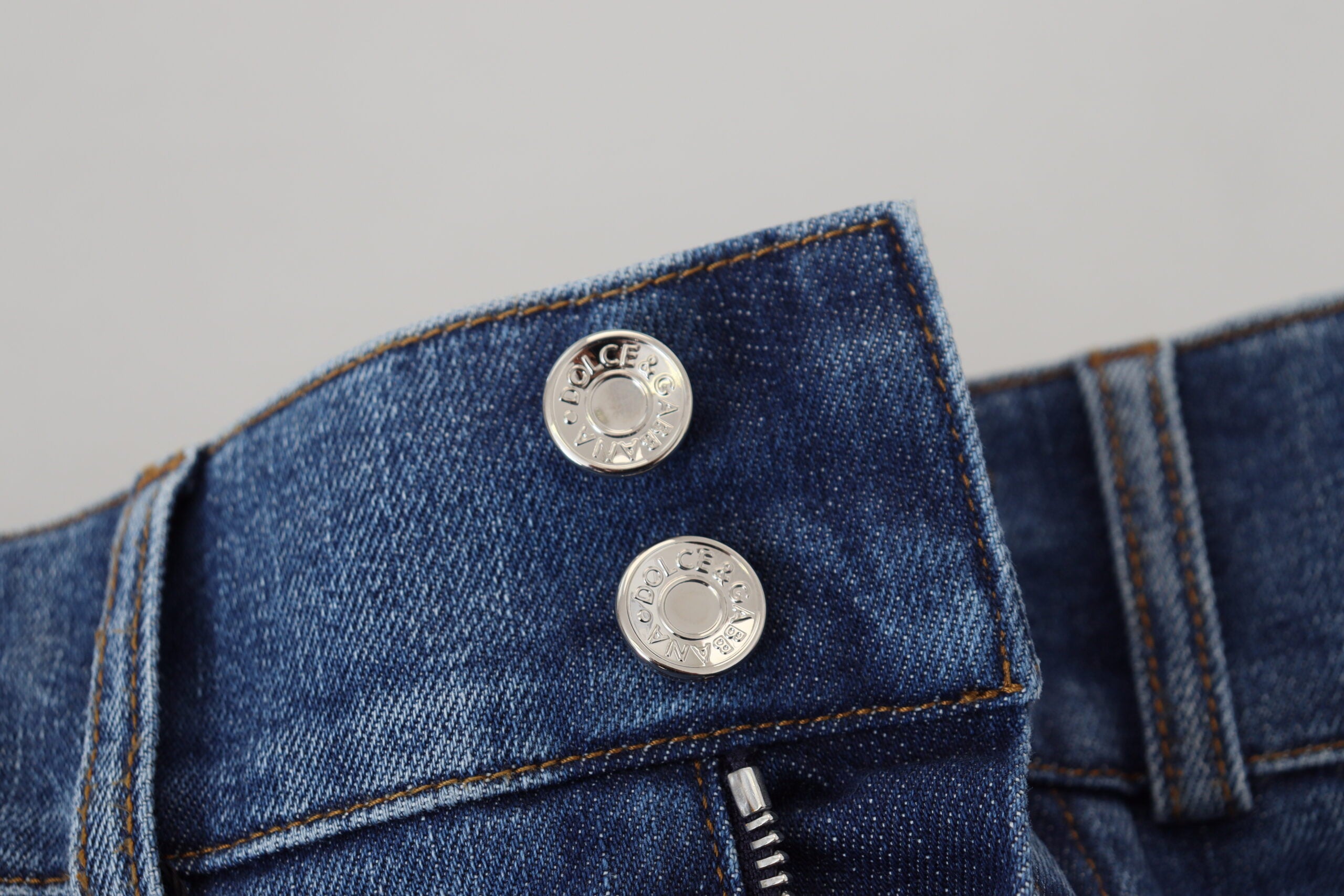 Dolce &amp; Gabbana Elegante Blue Jeans mit hoher Taille
