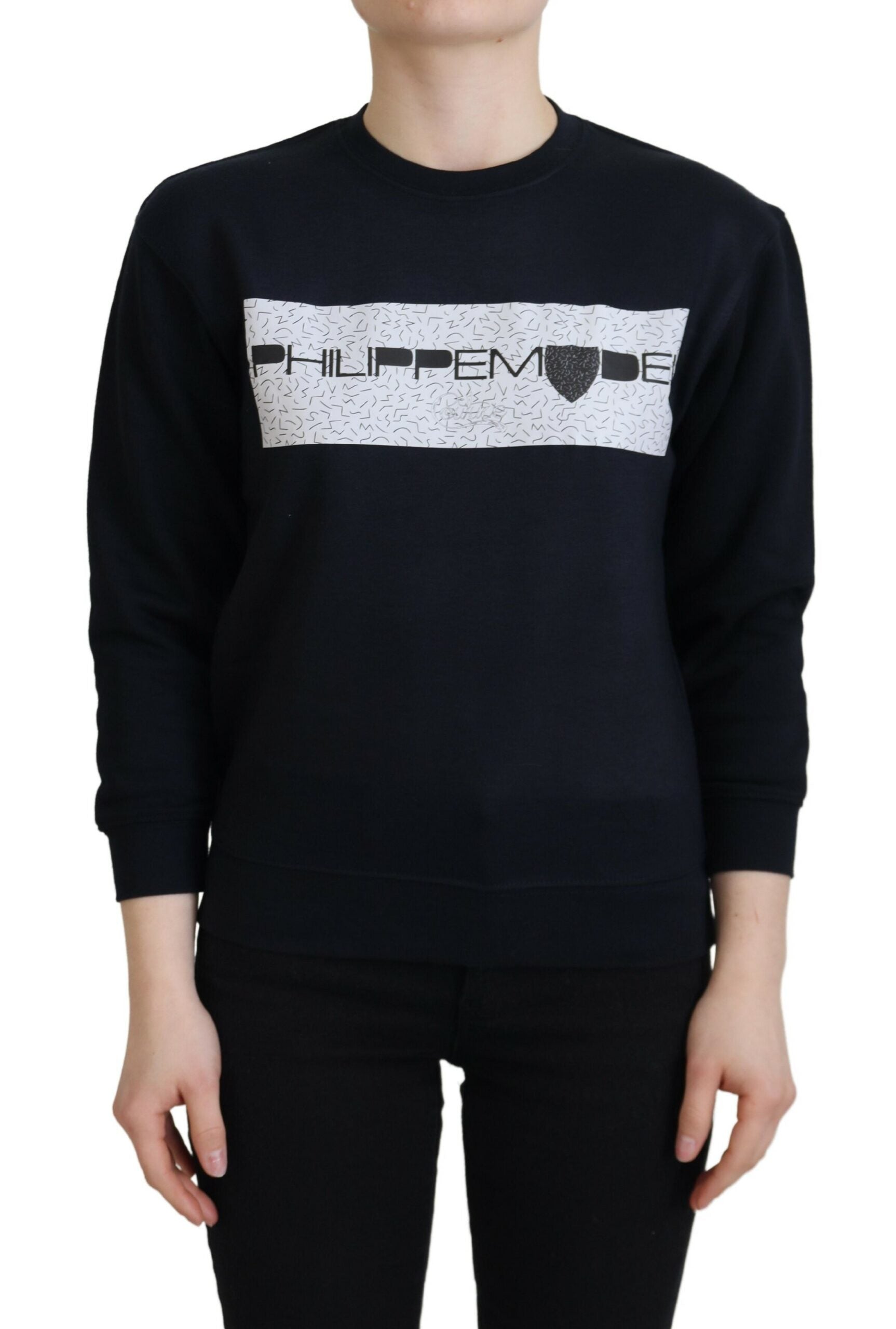 Philippe Model Chic Schwarz bedruckter Baumwollpullover