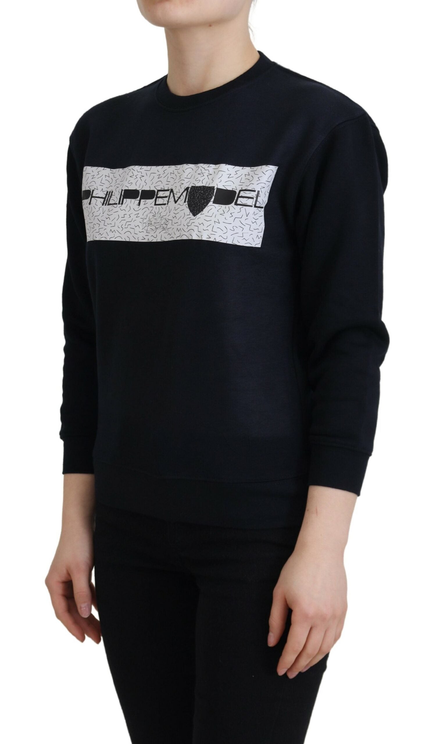 Philippe Model Chic Schwarz bedruckter Baumwollpullover