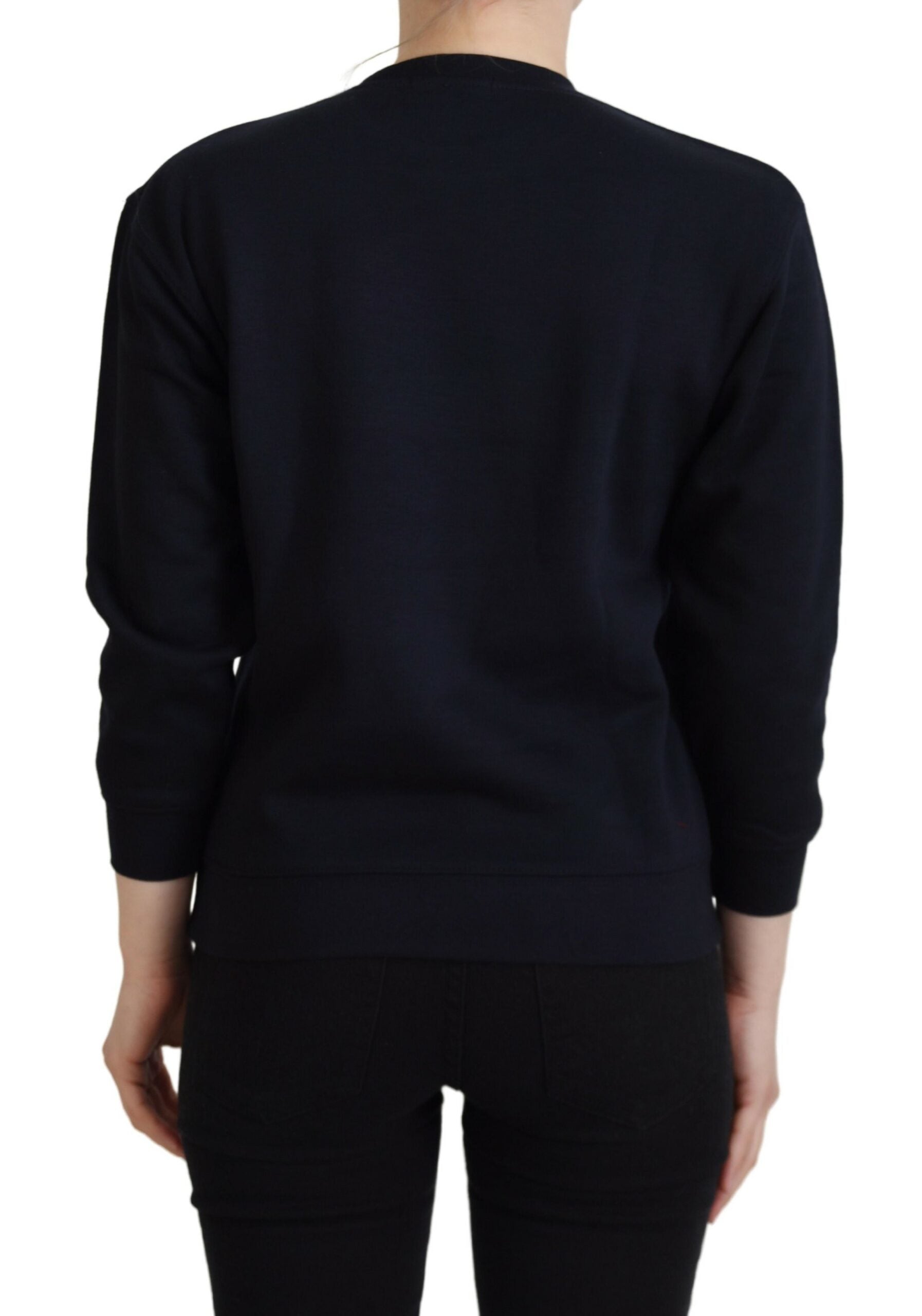 Philippe Model Chic Schwarz bedruckter Baumwollpullover