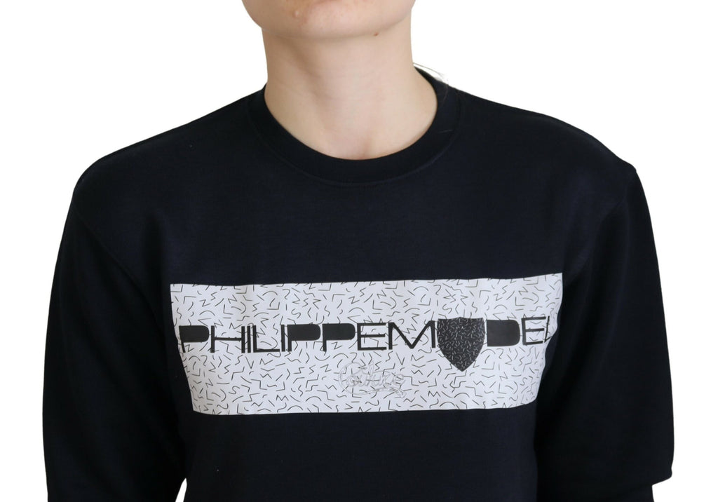 Philippe Model Chic Schwarz bedruckter Baumwollpullover