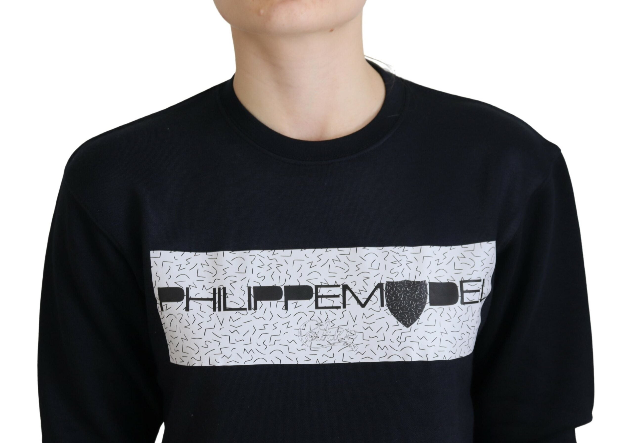 Philippe Model Chic Schwarz bedruckter Baumwollpullover