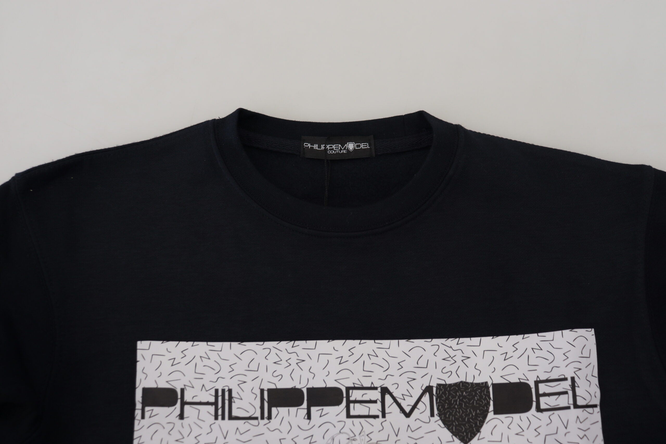 Philippe Model Chic Schwarz bedruckter Baumwollpullover