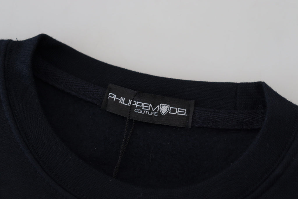 Philippe Model Chic Schwarz bedruckter Baumwollpullover
