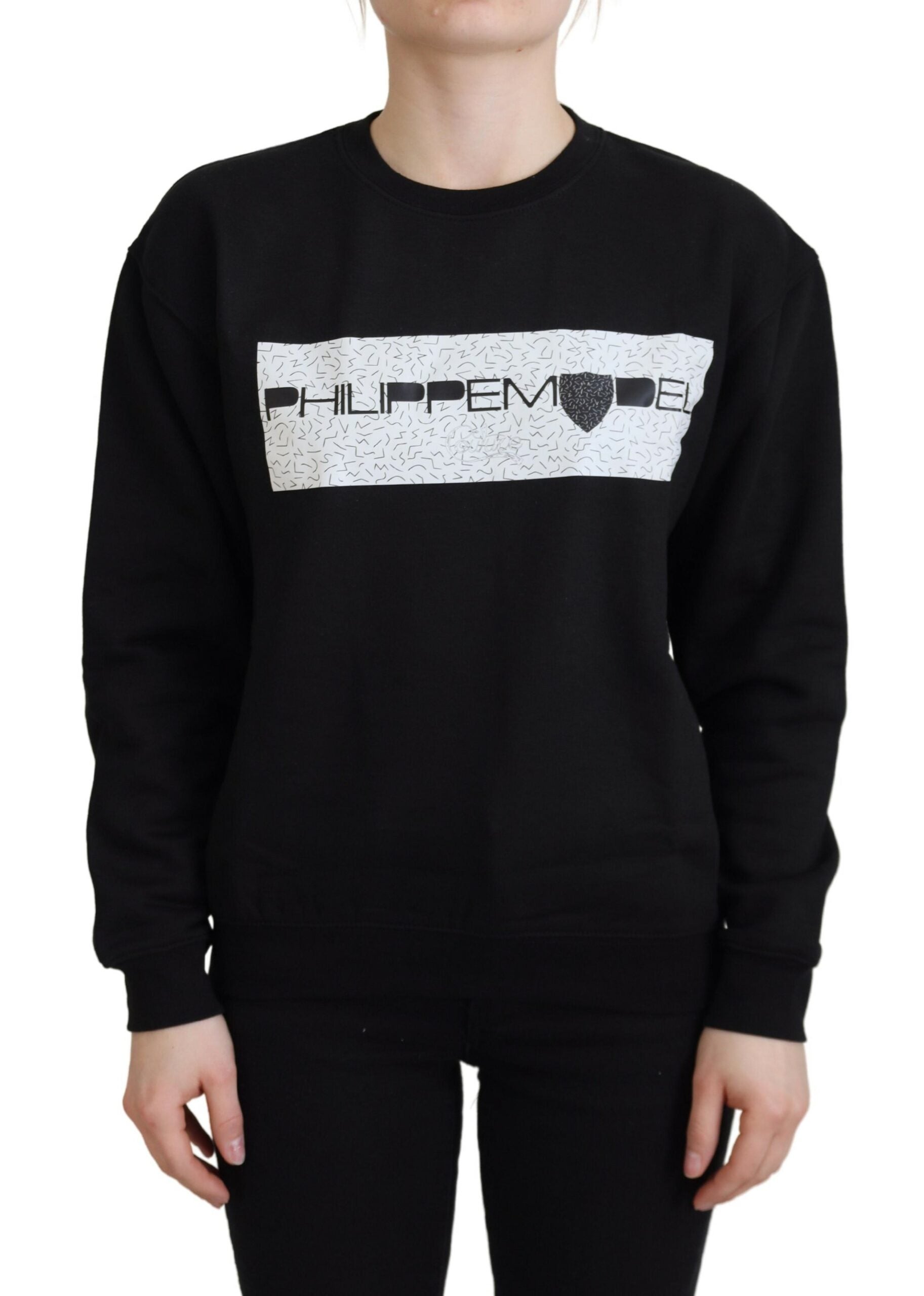 Philippe Model Schicker schwarzer bedruckter Baumwollpullover