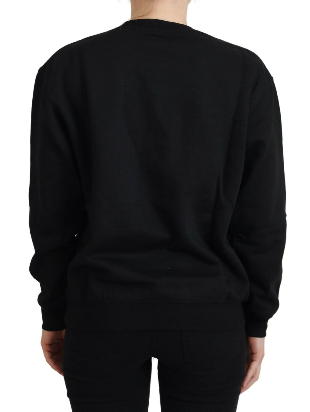 Philippe Model Schicker schwarzer bedruckter Baumwollpullover