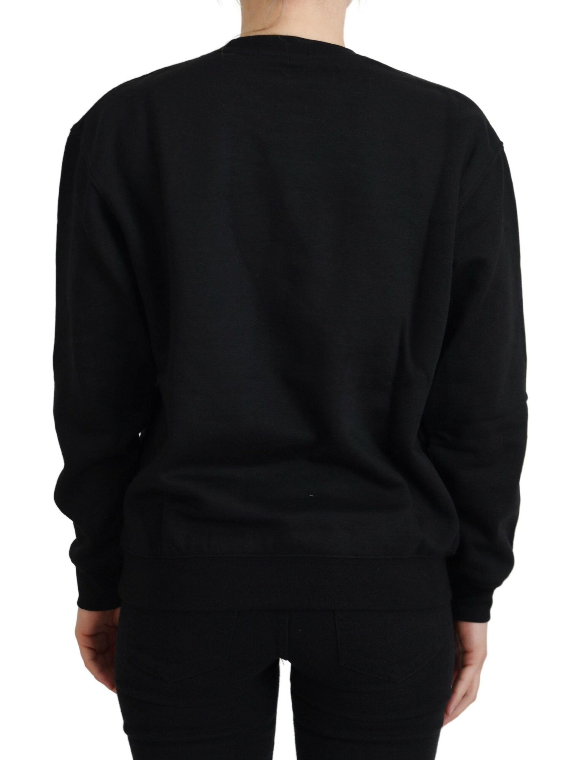 Philippe Model Schicker schwarzer bedruckter Baumwollpullover