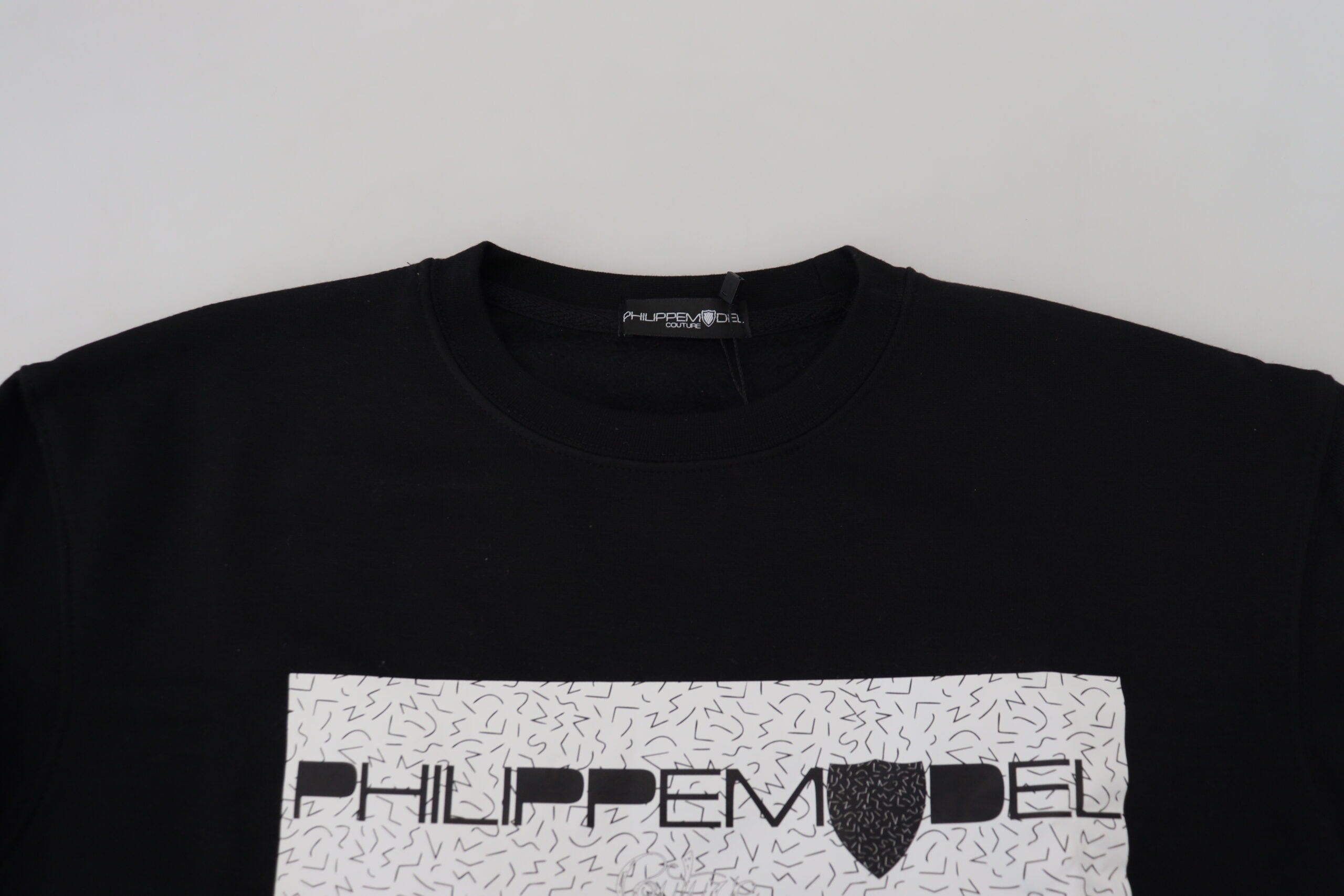 Philippe Model Schicker schwarzer bedruckter Baumwollpullover