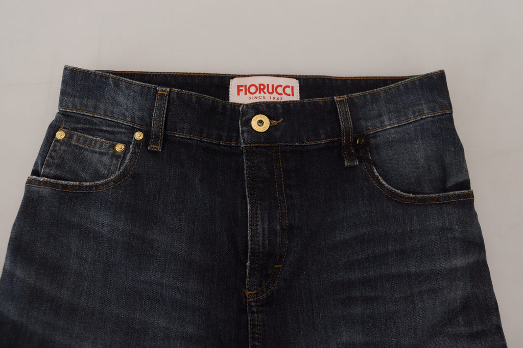 Jupe en jean bleu foncé taille moyenne chic Fiorucci