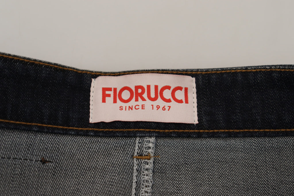 Jupe en jean bleu foncé taille moyenne chic Fiorucci