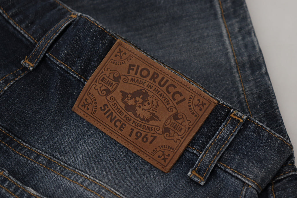 Jupe en jean bleu foncé taille moyenne chic Fiorucci
