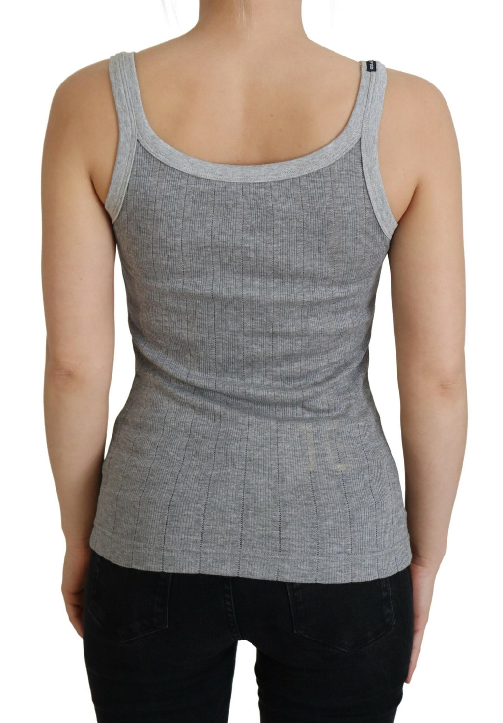 Dolce &amp; Gabbana Chic Haut sans manches gris en modal et coton
