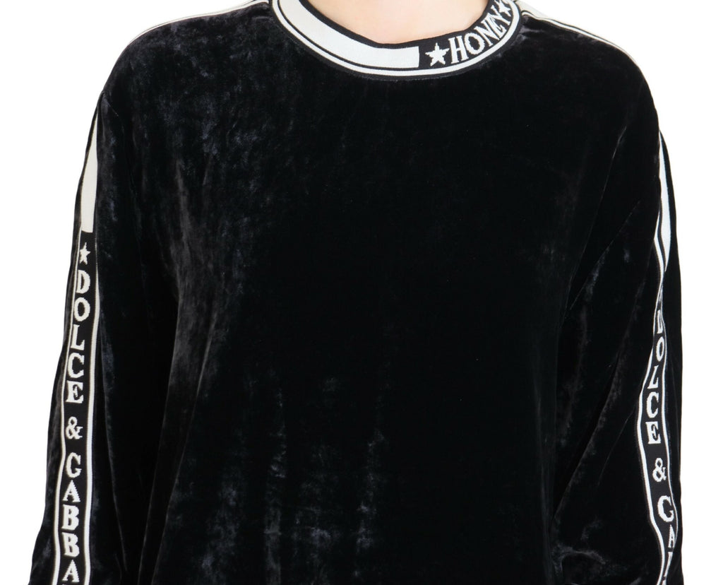 Dolce &amp; Gabbana Eleganter Pullover aus Seidenmischung und Samt