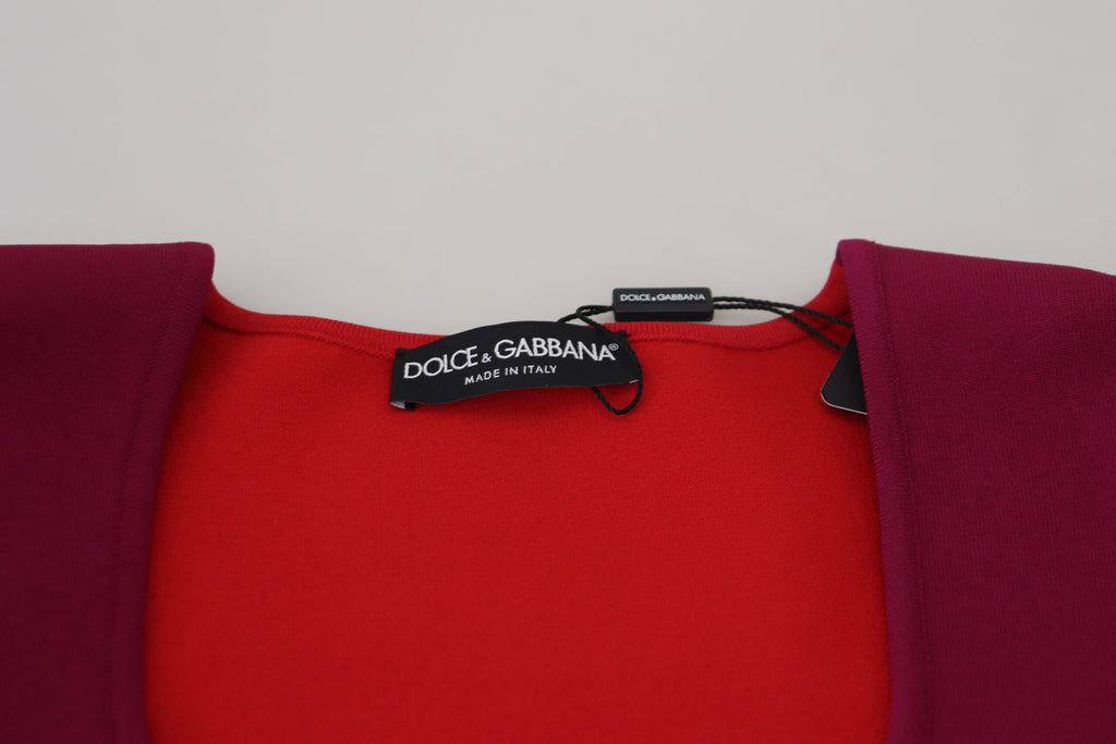Dolce &amp; Gabbana Mehrfarbiger Pullover mit quadratischem Ausschnitt