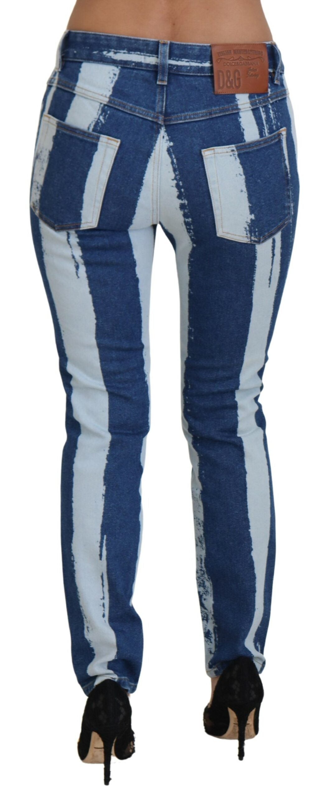 Dolce &amp; Gabbana – Elegante, gestreifte Slim-Fit-Jeans aus Italien