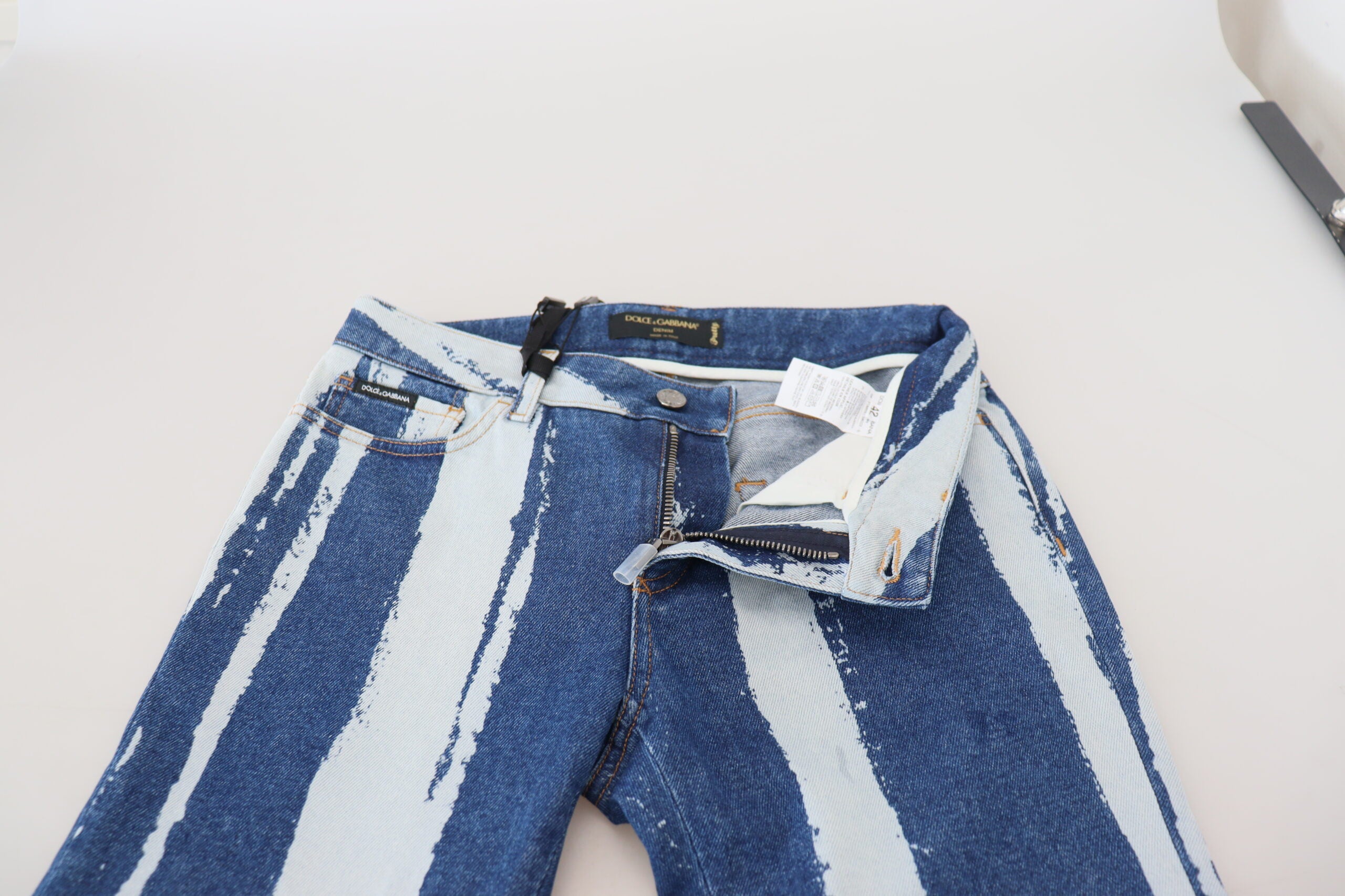 Dolce &amp; Gabbana – Elegante, gestreifte Slim-Fit-Jeans aus Italien