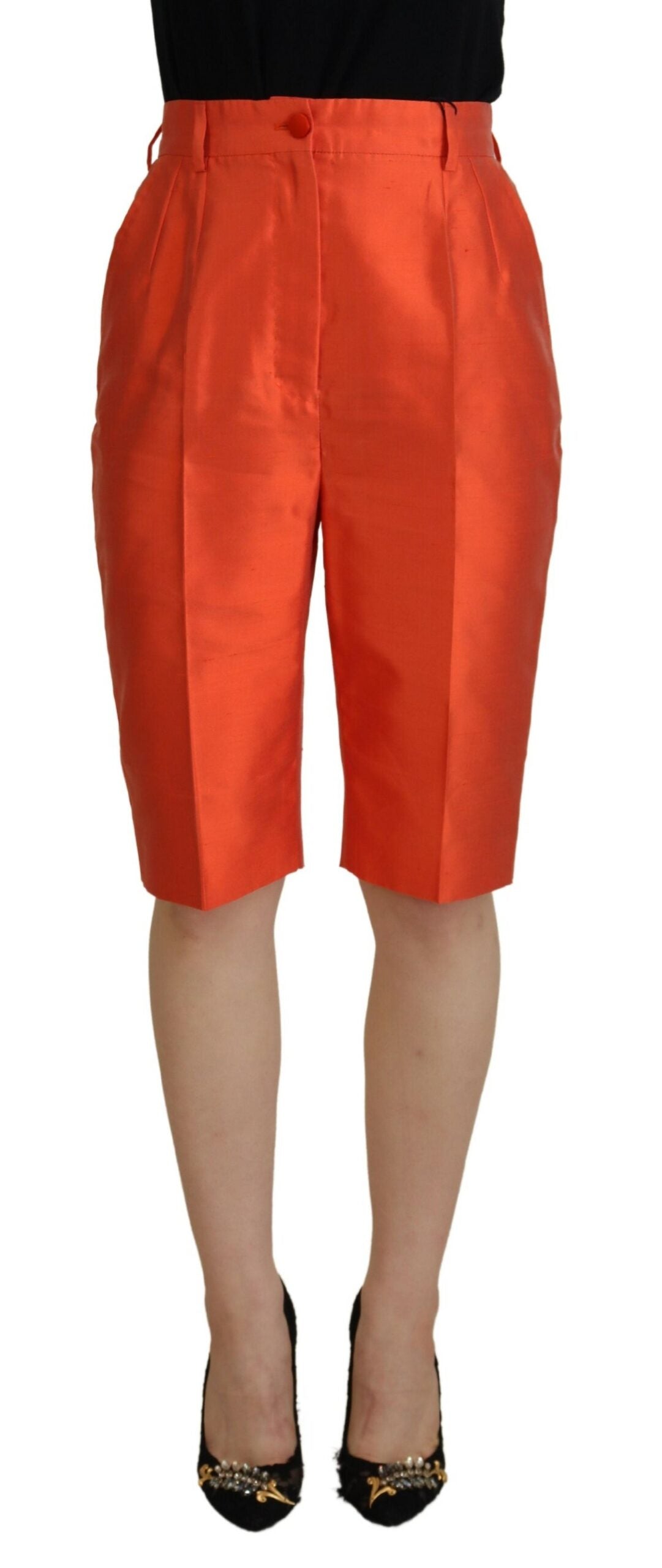 Dolce &amp; Gabbana Elegante High-Waist-Crop-Hose aus Seide
