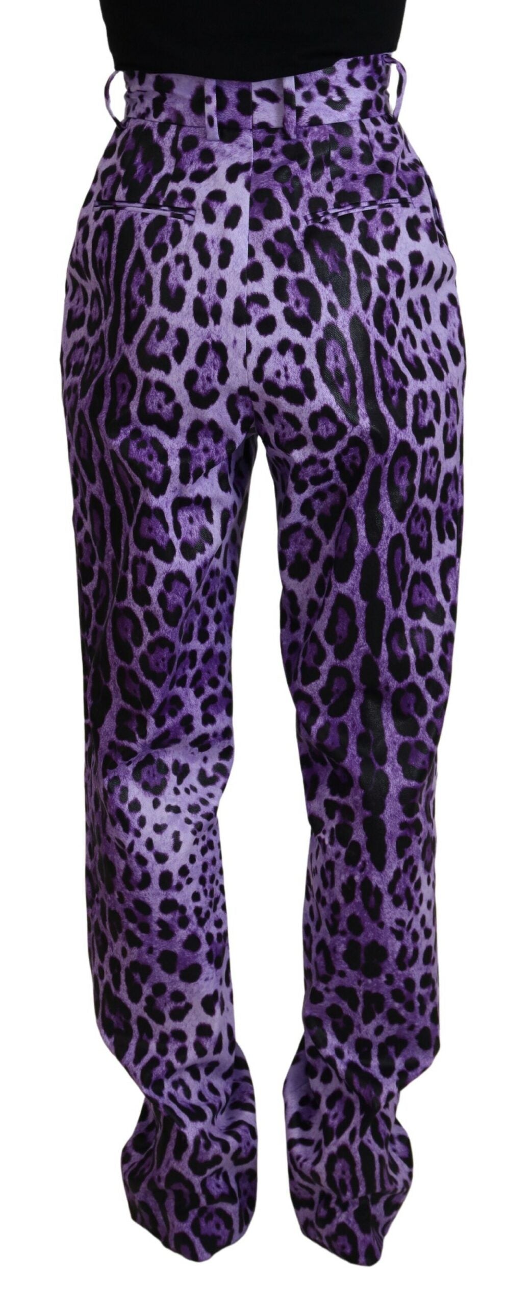 Dolce &amp; Gabbana Elegante hoch taillierte, gerade geschnittene lila Hose