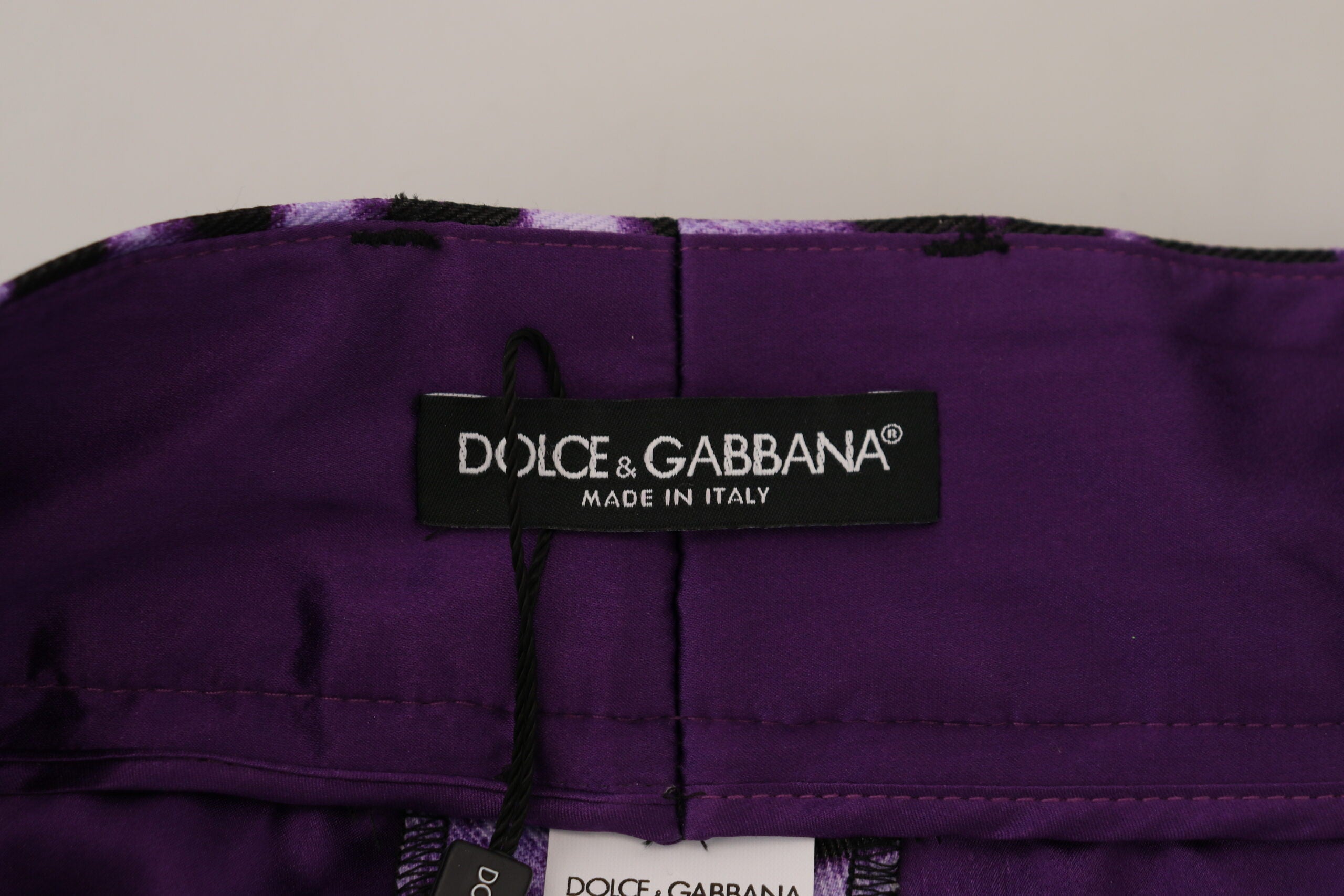 Dolce &amp; Gabbana Elegante hoch taillierte, gerade geschnittene lila Hose