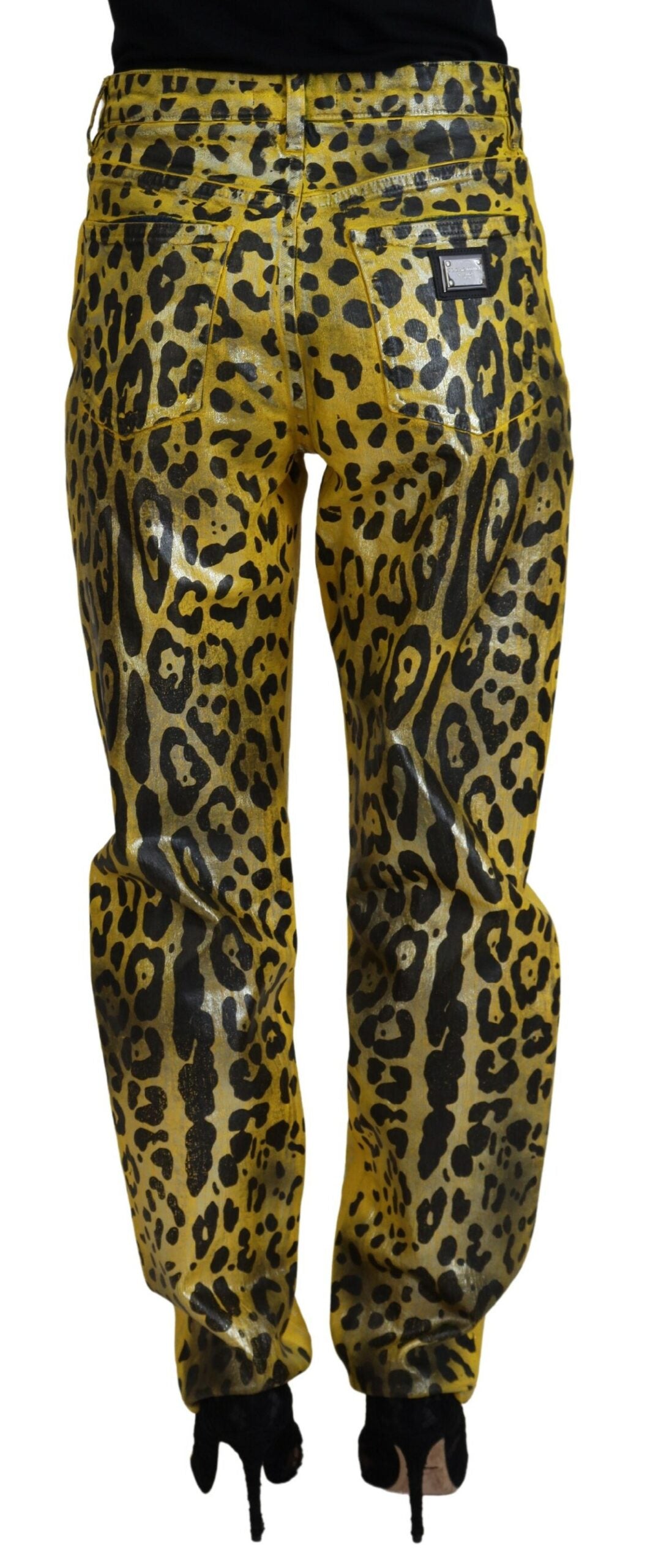 Dolce &amp; Gabbana – Schicke, gerade Jeans mit hoher Taille in leuchtendem Gelb