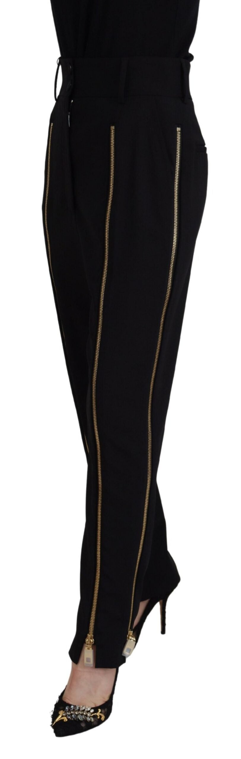 Dolce &amp; Gabbana Elegante hoch taillierte, konische Wollhose