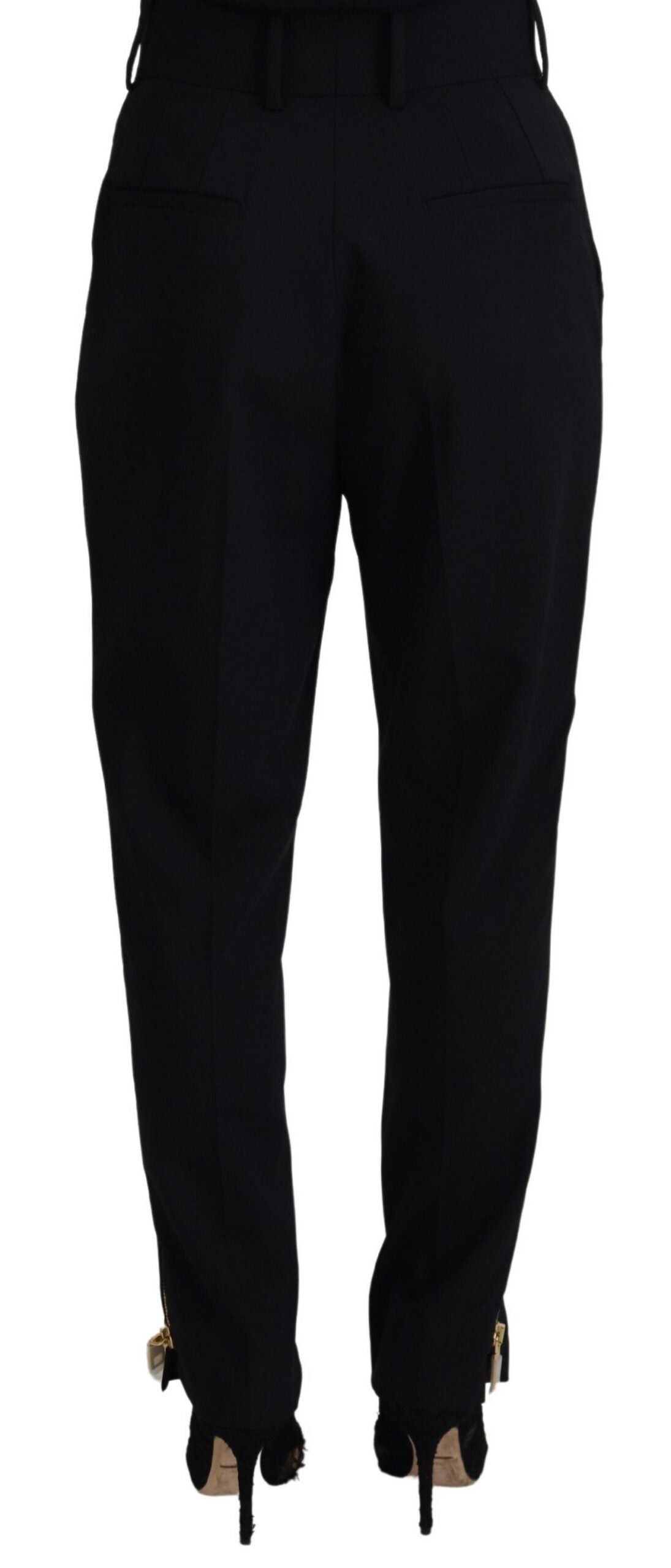 Dolce &amp; Gabbana Elegante hoch taillierte, konische Wollhose