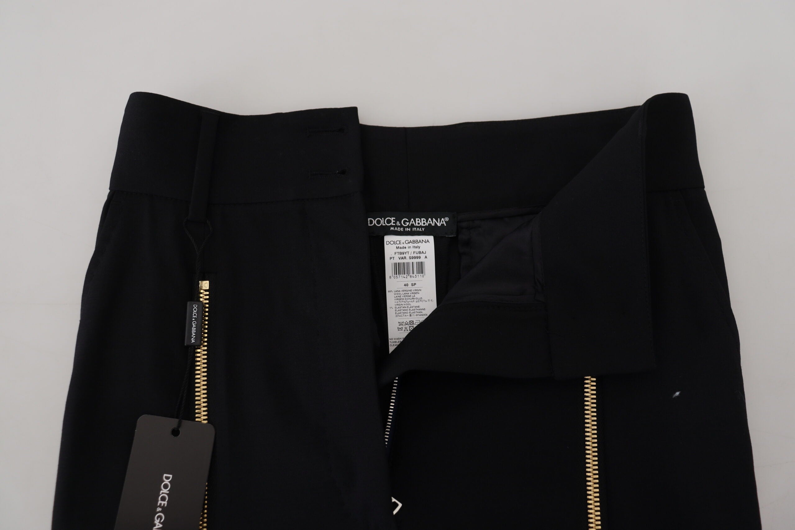 Dolce &amp; Gabbana Elegante hoch taillierte, konische Wollhose