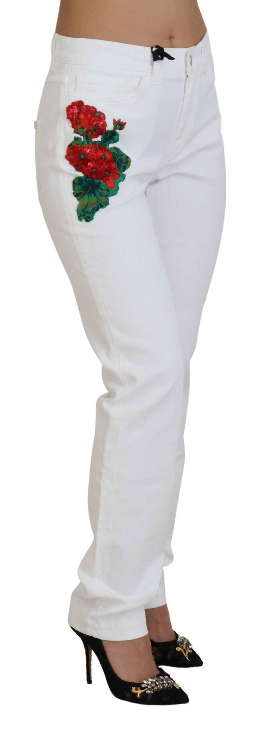 Dolce &amp; Gabbana Elegante weiße Skinny Jeans mit mittlerer Taille