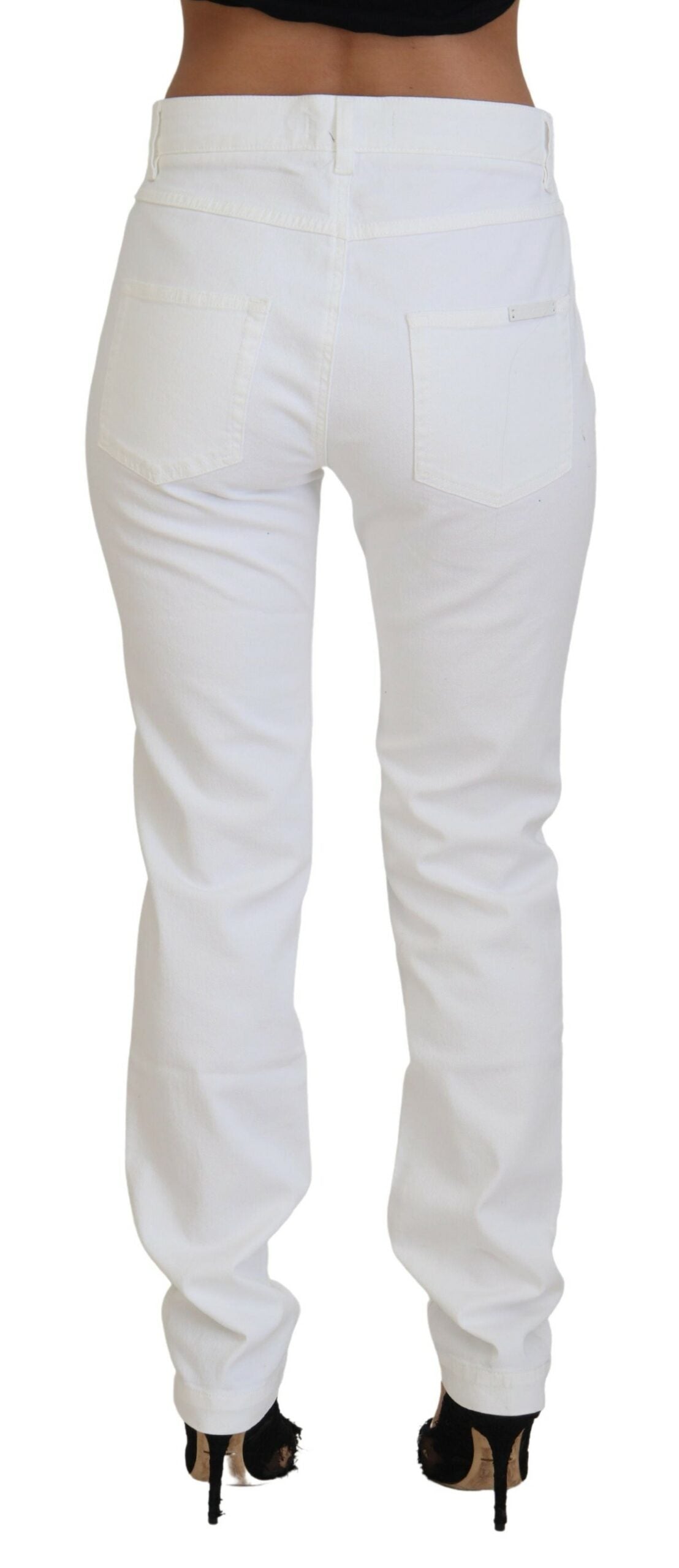 Dolce &amp; Gabbana Elegante weiße Skinny Jeans mit mittlerer Taille