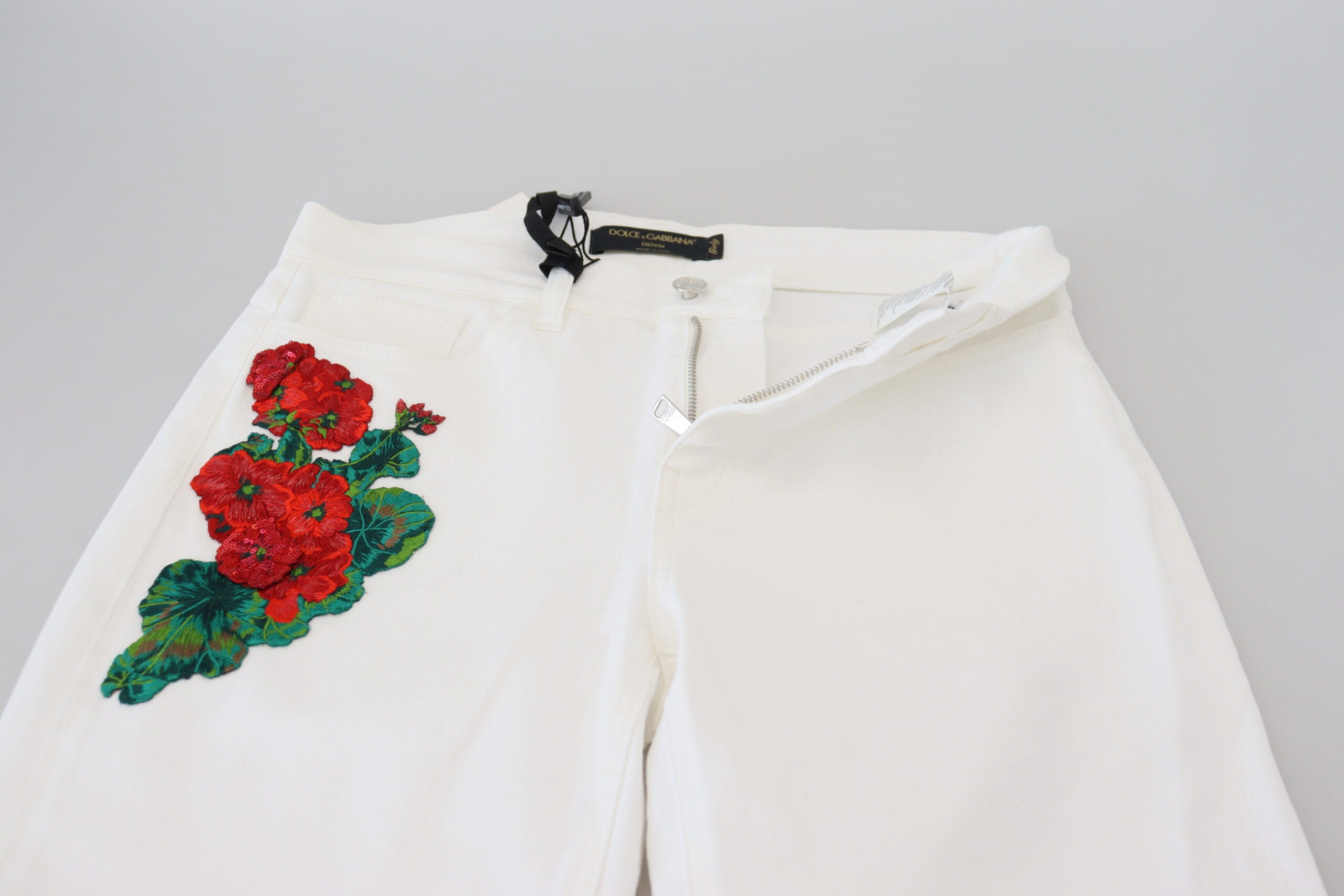 Dolce &amp; Gabbana Elegante weiße Skinny Jeans mit mittlerer Taille