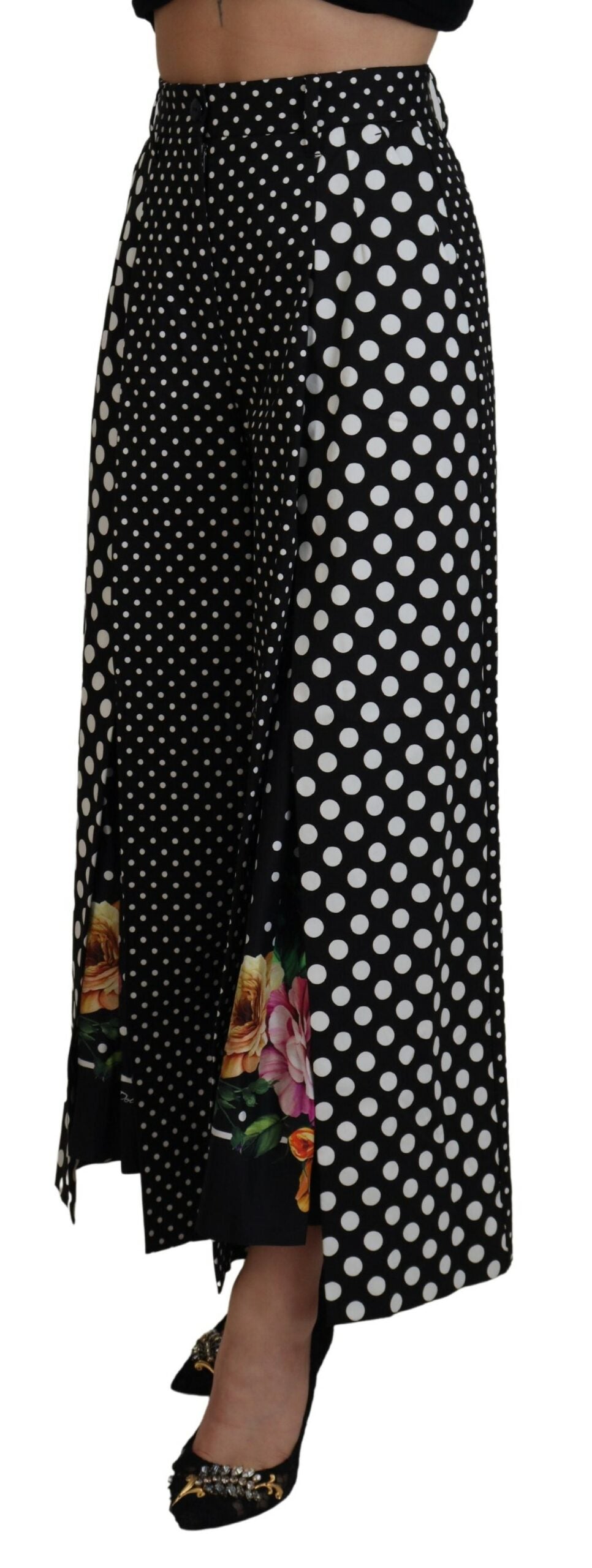 Pantalon élégant à pois taille haute Dolce &amp; Gabbana