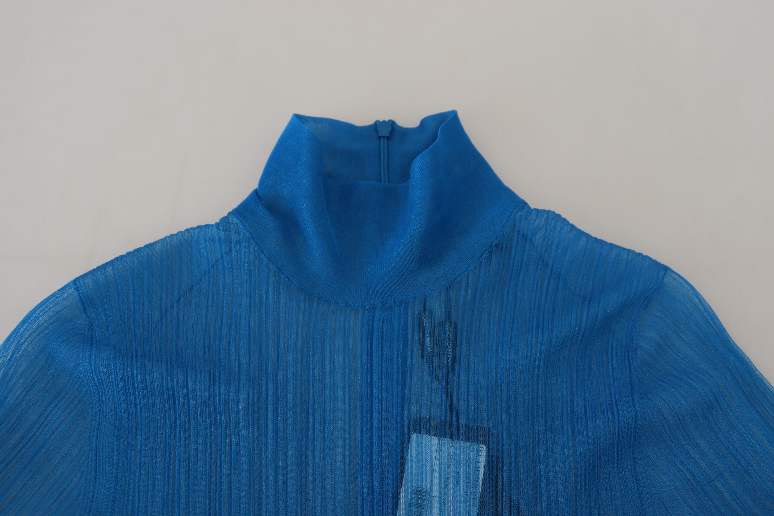 Dolce &amp; Gabbana Elegantes blaues Mesh-Bluse-Top