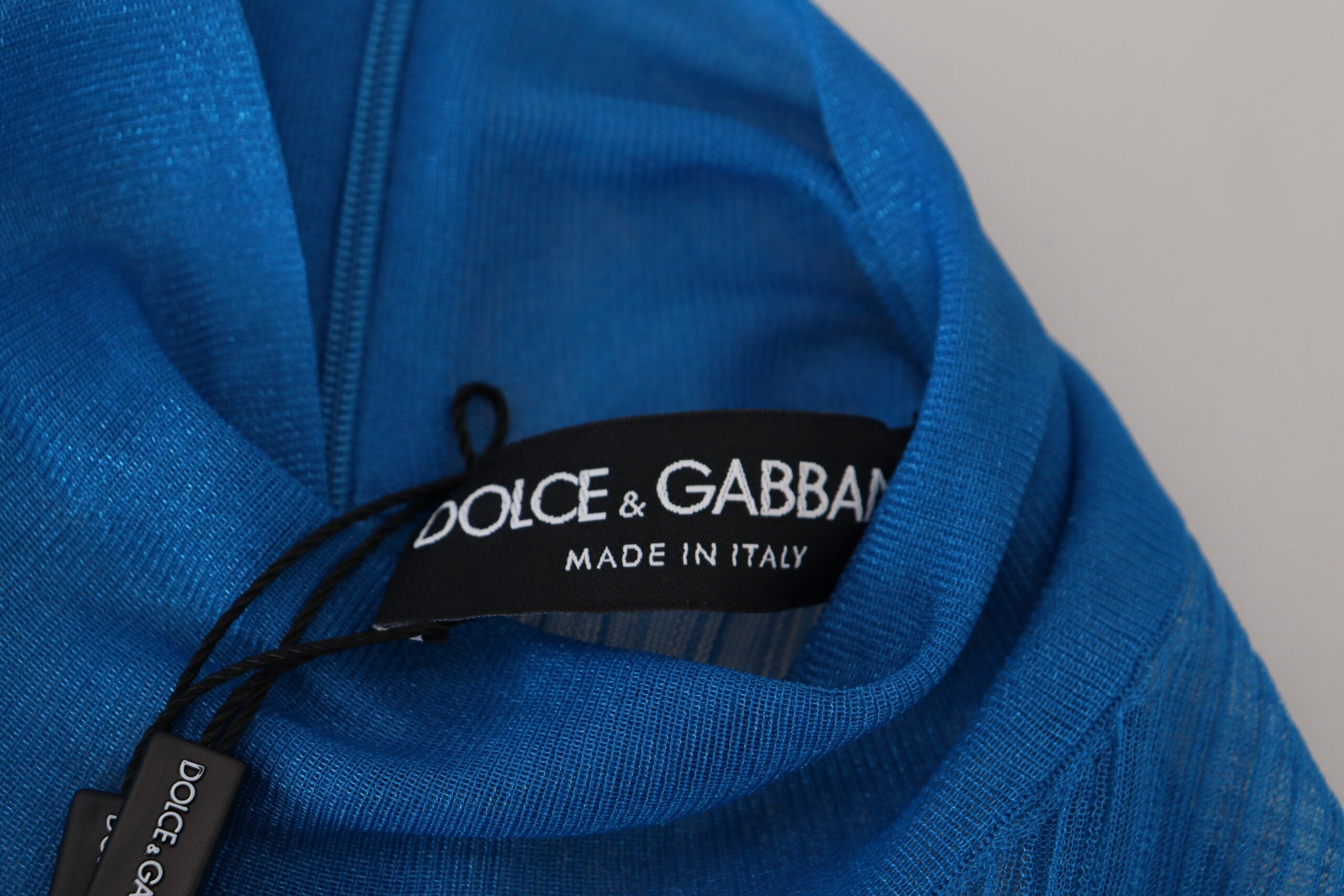 Dolce &amp; Gabbana Elegantes blaues Mesh-Bluse-Top