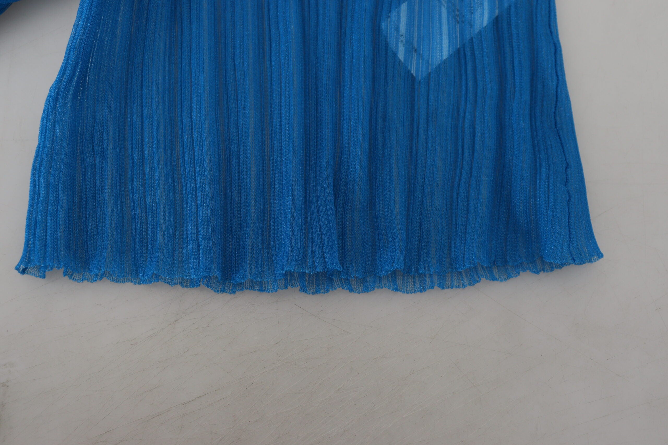Dolce &amp; Gabbana Elegantes blaues Mesh-Bluse-Top