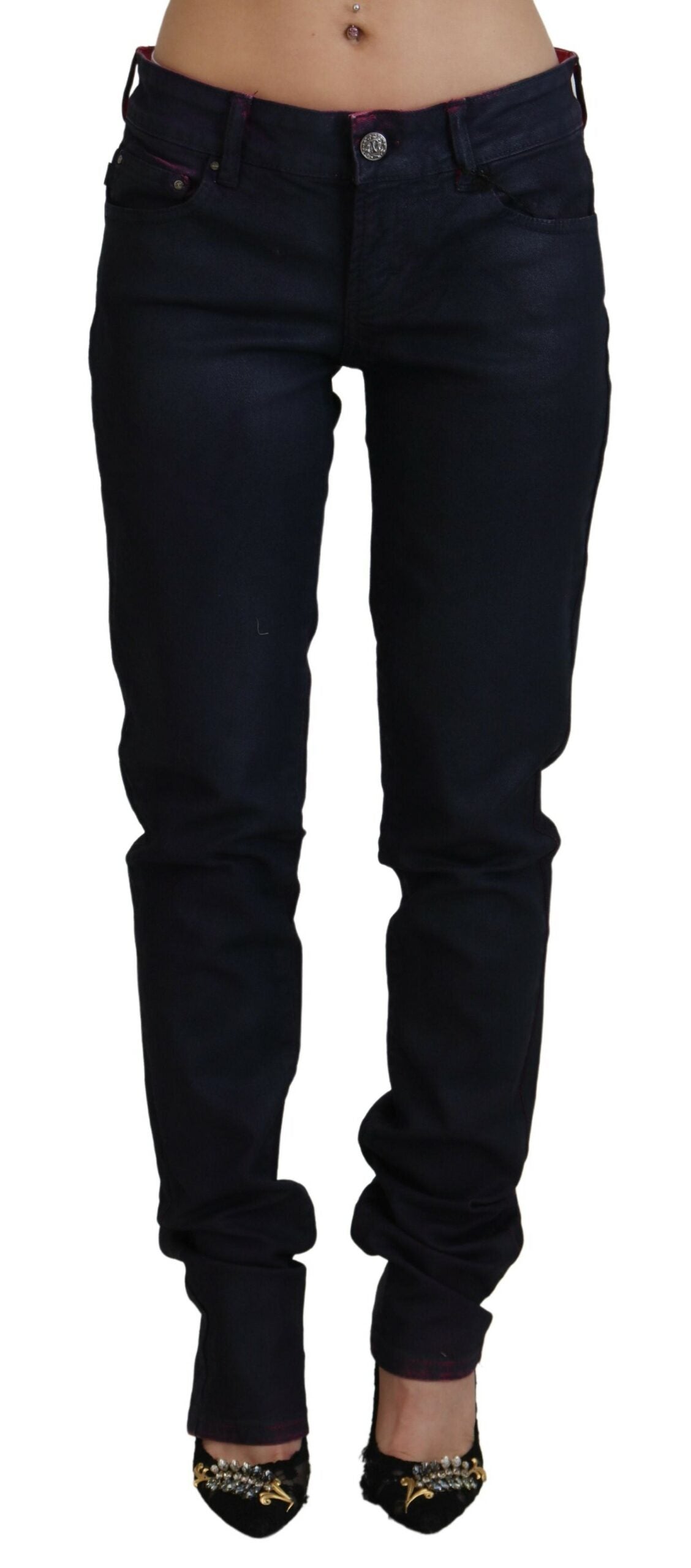 Just Cavalli – Elegante schwarze Jeanshose mit niedriger Taille