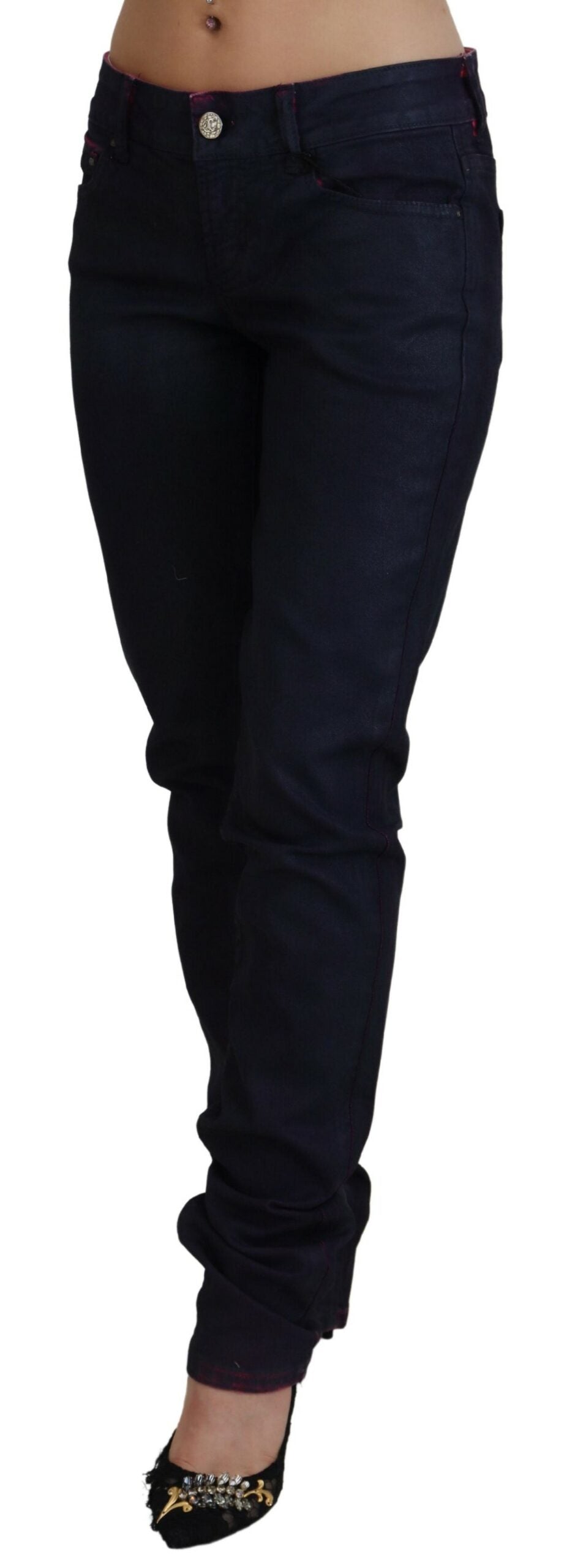 Just Cavalli – Elegante schwarze Jeanshose mit niedriger Taille