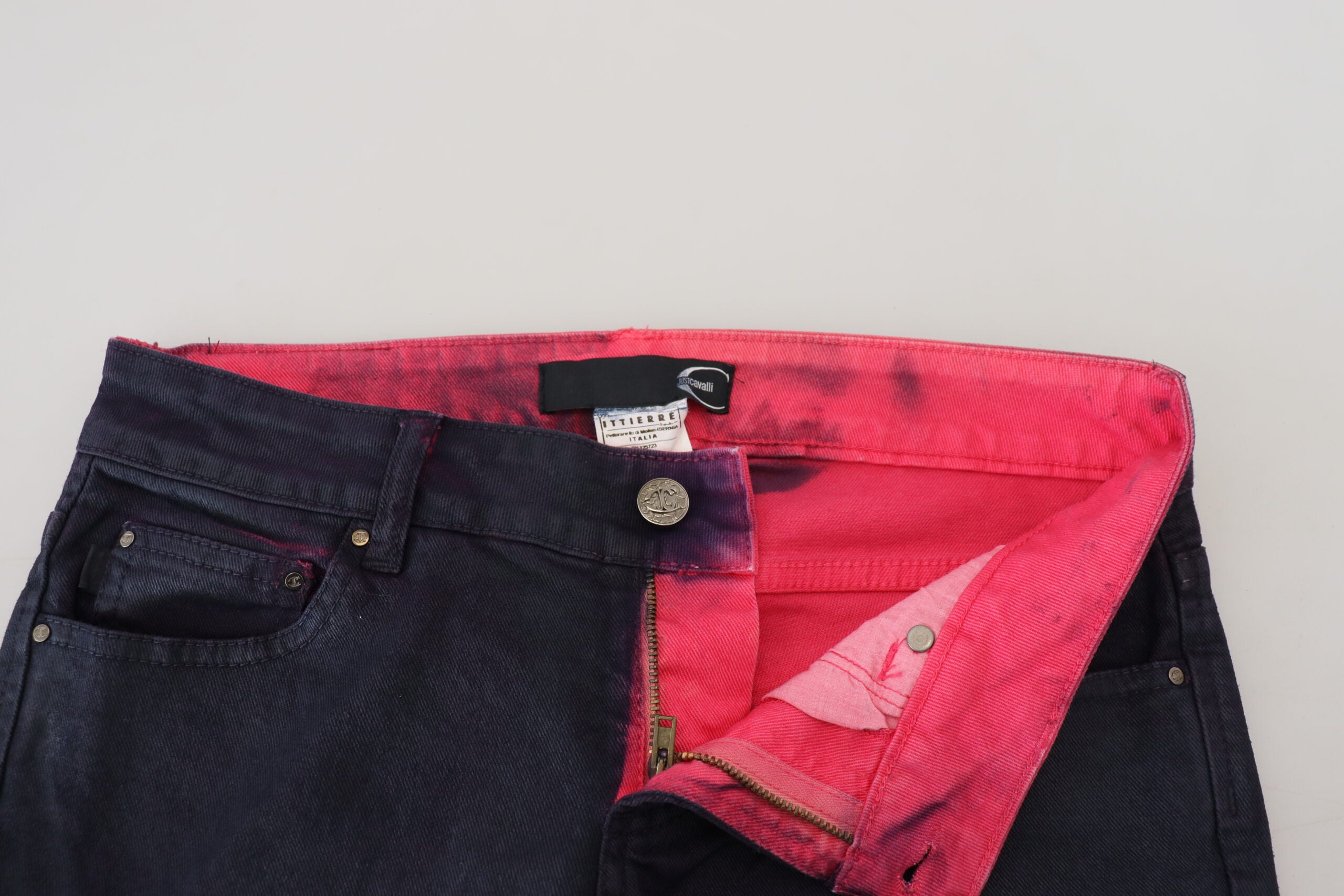 Just Cavalli – Elegante schwarze Jeanshose mit niedriger Taille