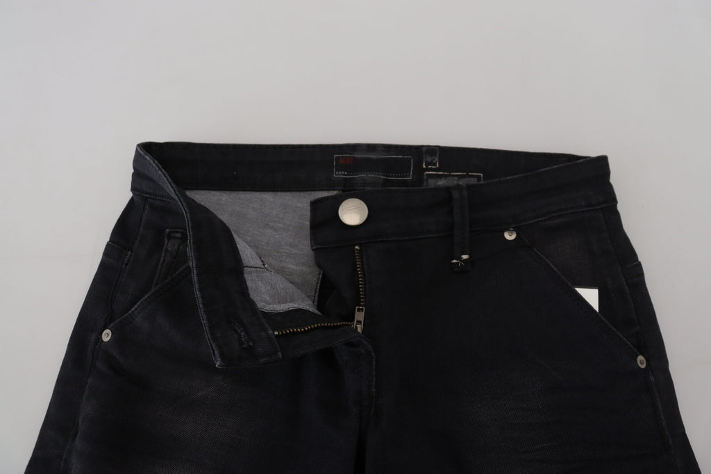 Acht Sleek – Schwarze, verwaschene Skinny-Jeans mit niedriger Taille