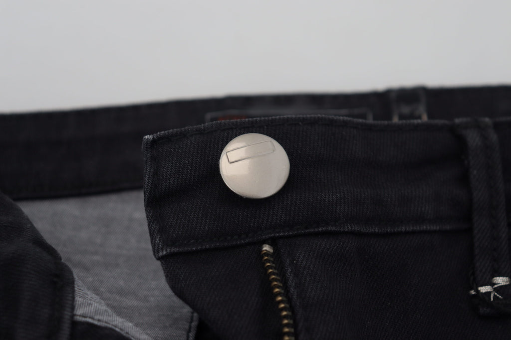 Acht Sleek – Schwarze, verwaschene Skinny-Jeans mit niedriger Taille