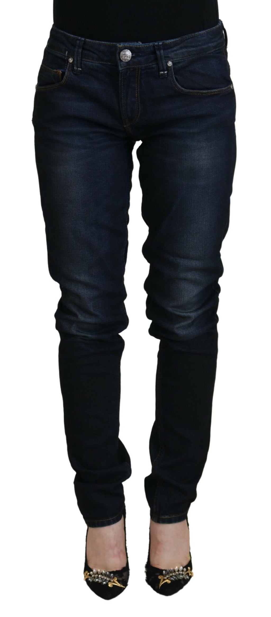Acht Chic Low Waist Skinny Jeans aus Denim