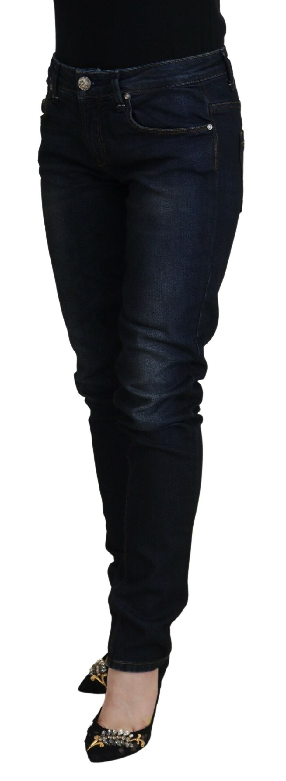 Acht Chic Low Waist Skinny Jeans aus Denim