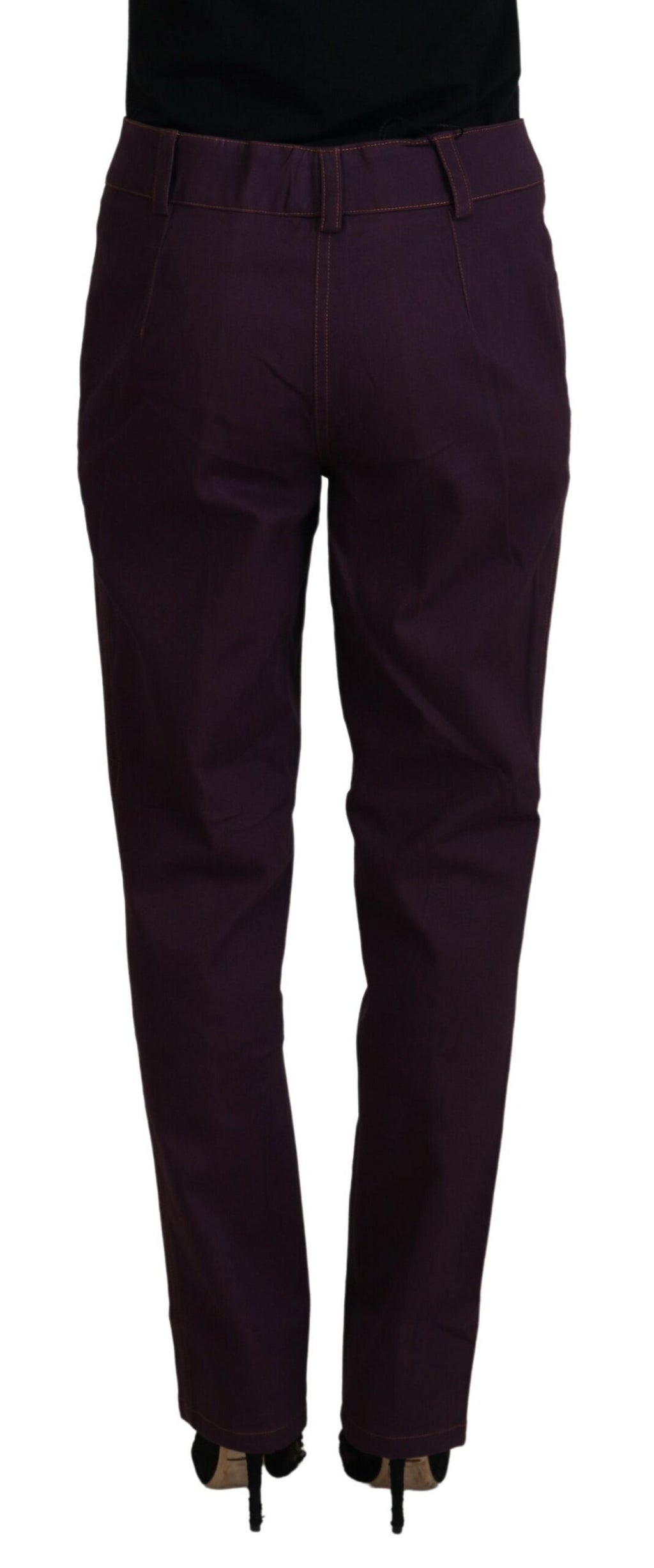 BENCIVENGA Elegante, konische lila Baumwollhose