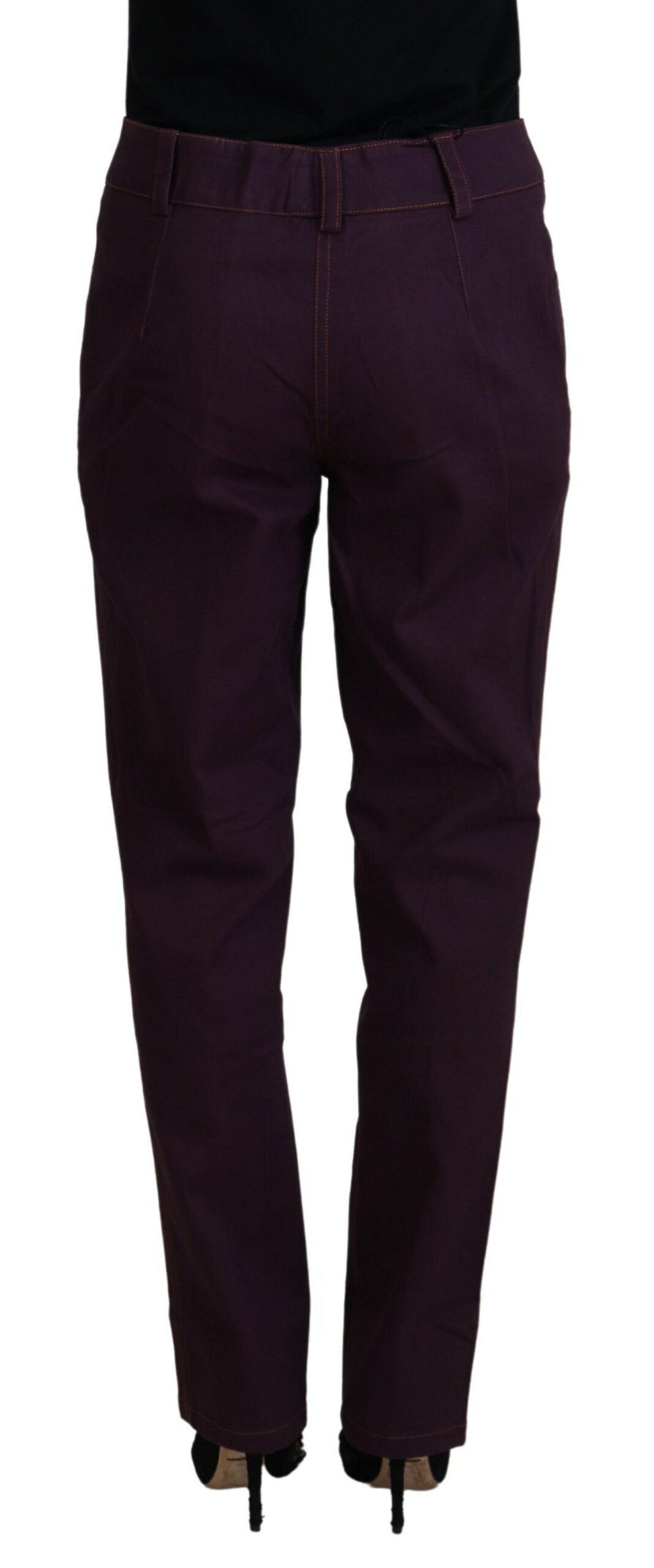 BENCIVENGA Elegante, konische lila Baumwollhose