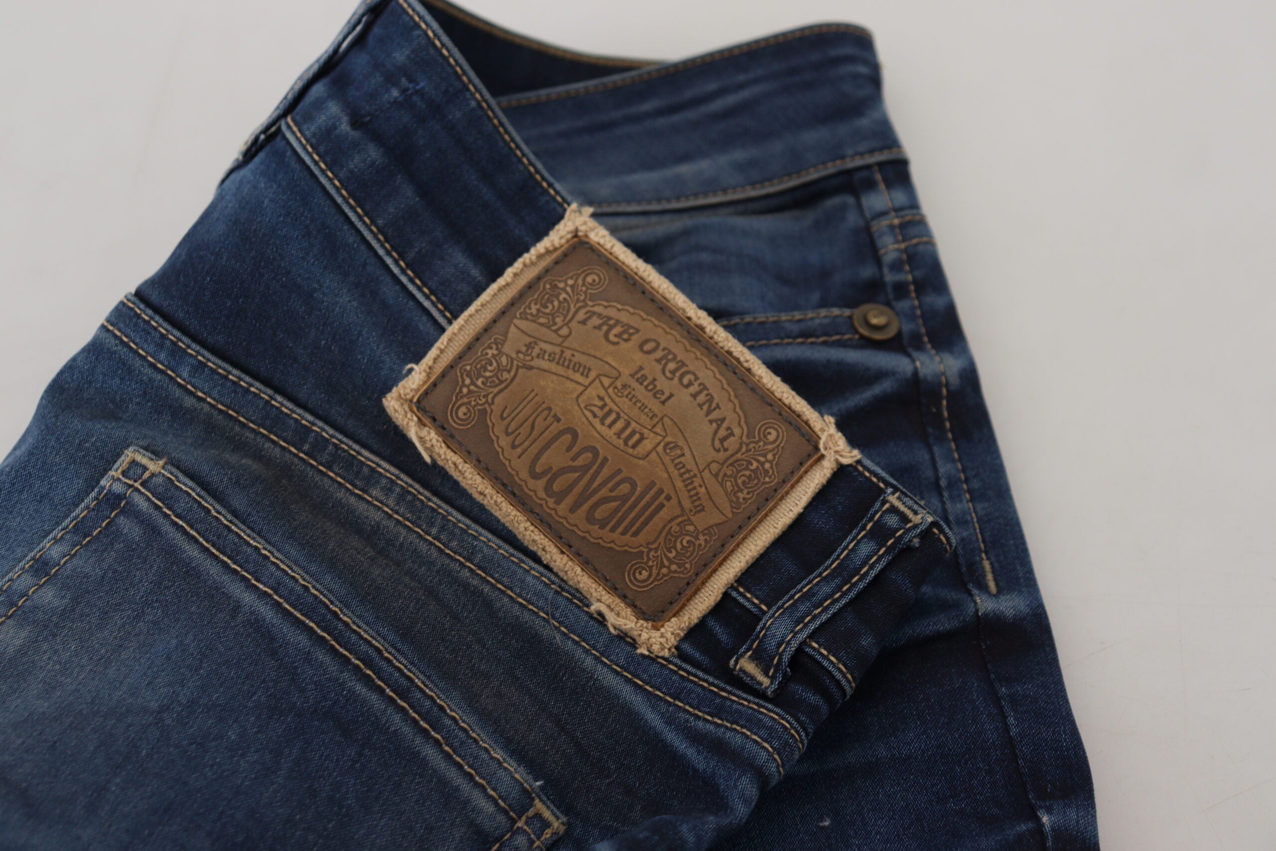 Just Cavalli – Schicke Jeanshose mit niedriger Taille in Blau