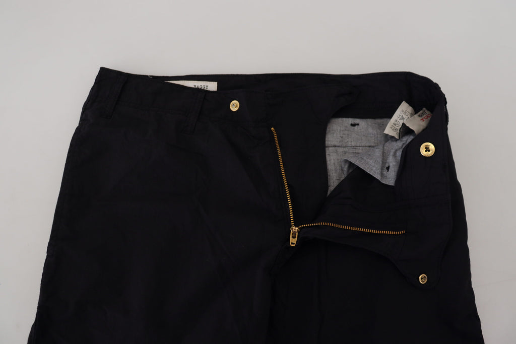 CYCLE Schicke, konische schwarze Baumwollhose