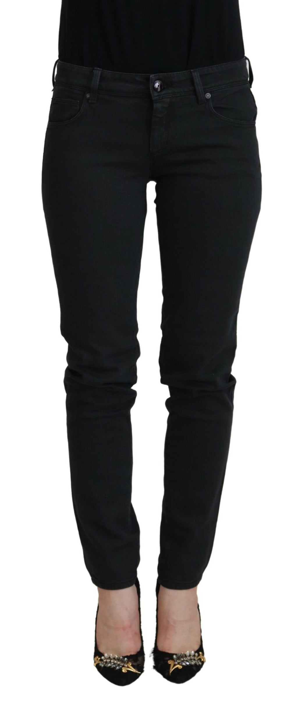 Ermanno Scervino – Schicke schwarze Skinny-Jeans mit niedriger Taille