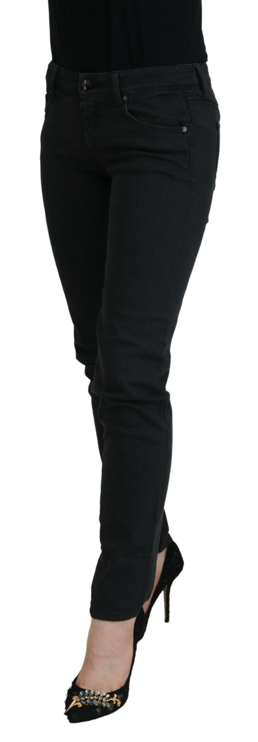 Ermanno Scervino – Schicke schwarze Skinny-Jeans mit niedriger Taille