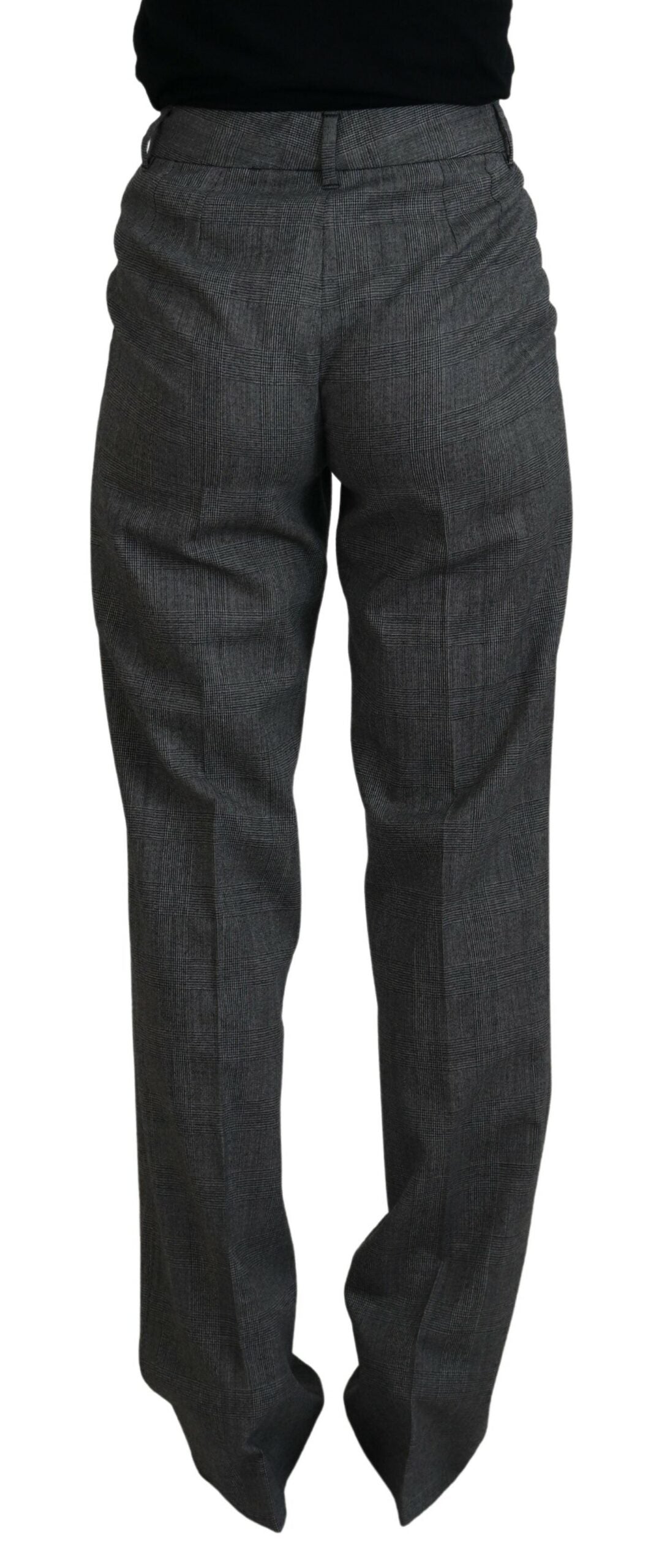 Dolce &amp; Gabbana Karierte Hose aus Schurwolle mit hoher Taille